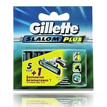 Сменные кассеты Gillette Slalom Plus, 5+1 шт