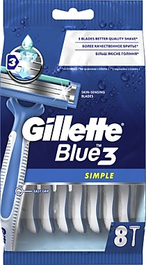 Бритвенный станок Gillette Blue3 Simple, 8 шт