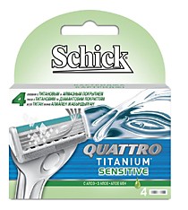 Сменные кассеты Schick Quattro Titanium Sensitive, 4 шт
